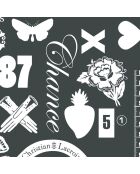 Set de 2 paños de cocina Première negro/blanco - 50x70 cm