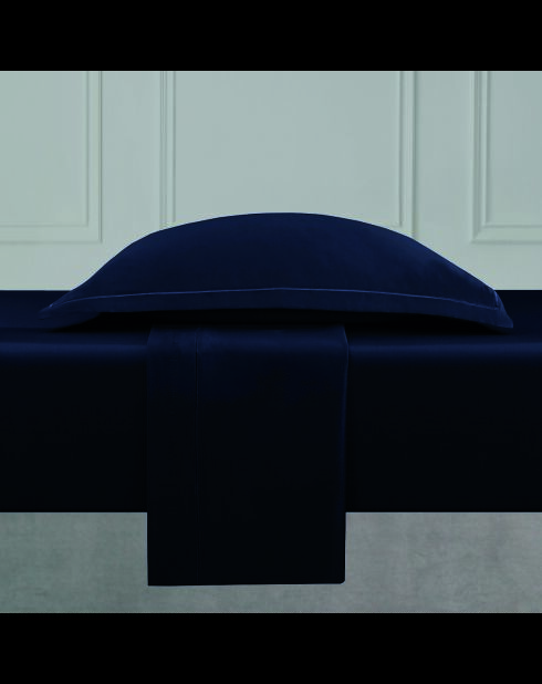 1 set lenzuola baratta Blue 11 in raso di cotone tinta unita + 180x200x30 cm + 2x (63x63 cm)