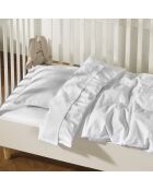 Lenzuolo piatto per neonati in cotone satinato Jacquard Arles bianco - 80x110 cm