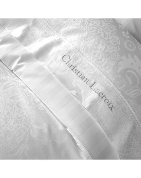 Lenzuolo piatto per neonati in cotone satinato Jacquard Arles bianco - 80x110 cm