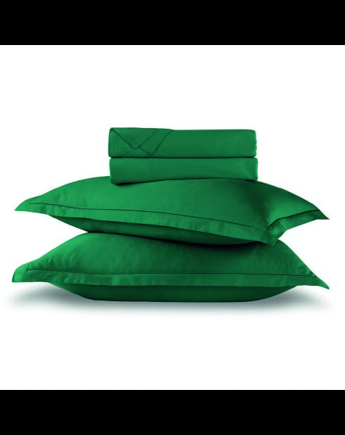 Ensemble de draps satin de coton uni 1 baratta vert 02 + 160x200x30 cm + 2x(50x70 cm)