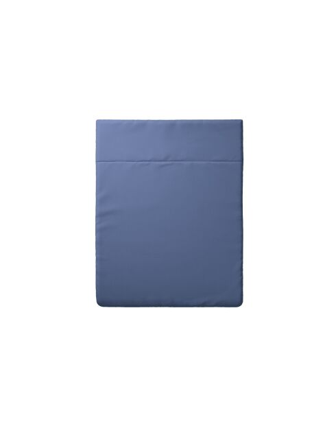 Drap plat satin de coton uni bleu foncé
