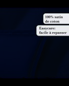 Ensemble de draps satin de coton uni 1 baratta Blue 11 - 230x270 cm + 150x200x30 cm + 2x(50x80 cm)