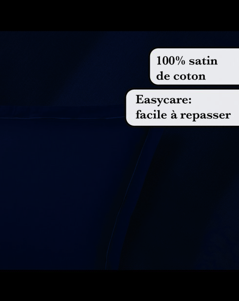 Ensemble de draps satin de coton uni 1 baratta Blue 11 - 230x270 cm + 150x200x30 cm + 2x(50x80 cm)