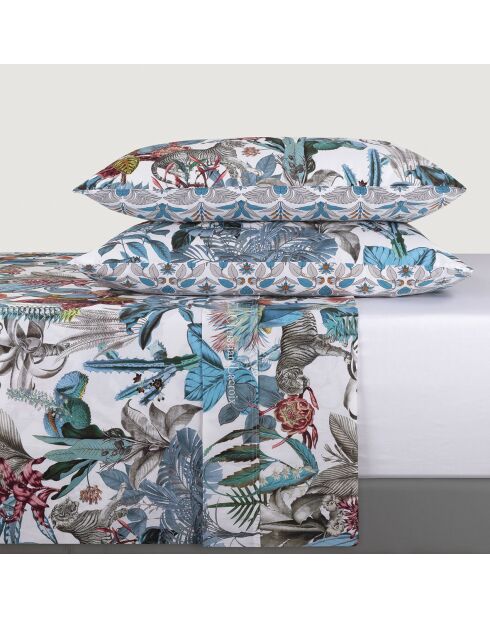 Ensemble de draps satin de coton Zanzibar Blanc - 180 x 200 cm