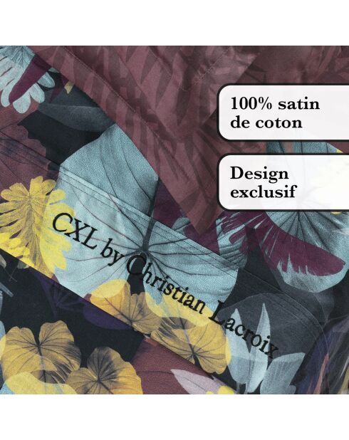 Areca plum katoenen satijnen lakenset + 180x200x30 cm + 2x (50x70 cm)