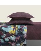 Set lenzuola in raso di cotone Areca prugna + 180x200x30 cm + 2x (50x70 cm)