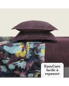 Set lenzuola in raso di cotone Areca prugna + 180x200x30 cm + 2x (50x70 cm)