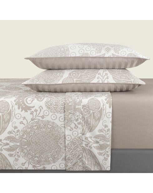 Arles taupe katoensatijnen lakenset - 230x290 cm + 170/180x190/200 cm + 2x (50x75/80 cm)