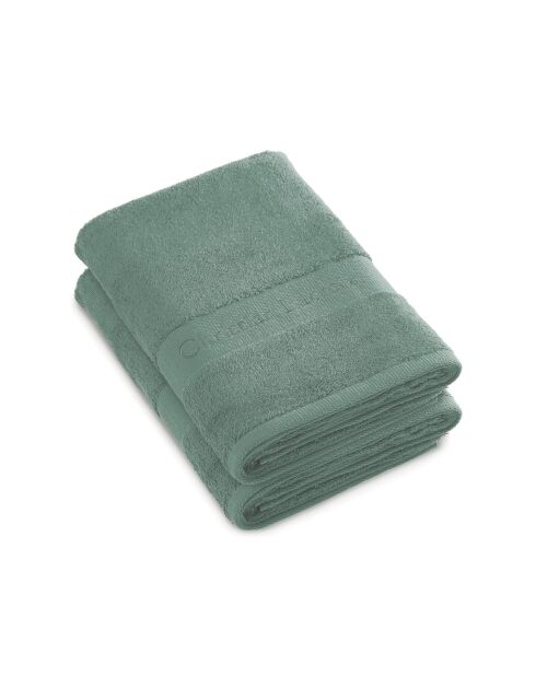 Set de 2 draps de bain vert bouteille - 70x140 cm