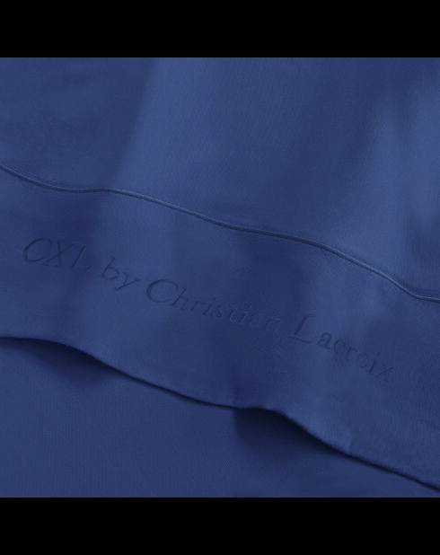 1 Baratta blaues schlichtes Bettlaken aus Baumwollsatin 06