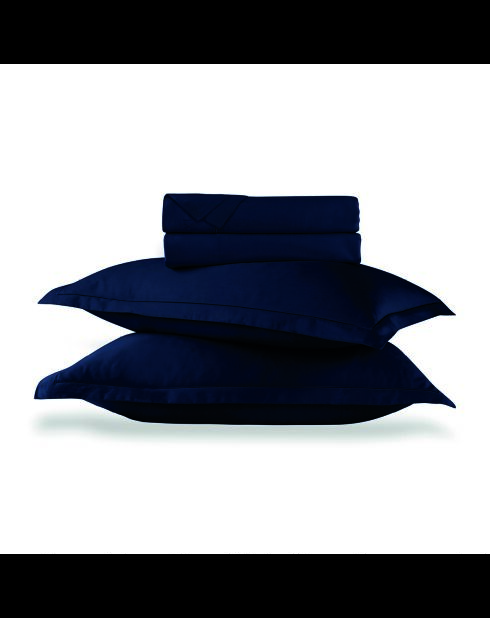 1 set lenzuola baratta Blue 11 in raso di cotone tinta unita + 160x200x30 cm + 2x (50x70 cm)