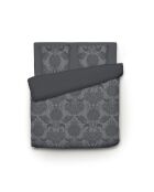 Dekbedovertrek + 2 kussenslopen katoensatijn Arles donkergrijs - 240x220 cm + 2x (63x63 cm)