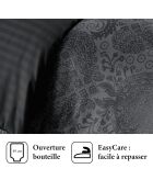 Dekbedovertrek + 2 kussenslopen katoensatijn Arles donkergrijs - 240x220 cm + 2x (63x63 cm)