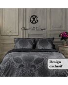 Dekbedovertrek + 2 kussenslopen katoensatijn Arles donkergrijs - 240x220 cm + 2x (63x63 cm)