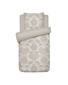 Arles taupe dekbedovertrek van katoensatijn + kussensloop - 140x200 cm + 63x63 cm