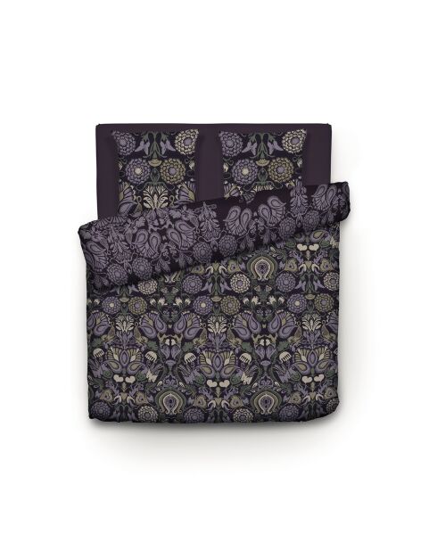 Love Stories plum dekbedovertrek + 2 katoenen satijnen kussenslopen - 240x220 cm + 2x (65x65 cm)