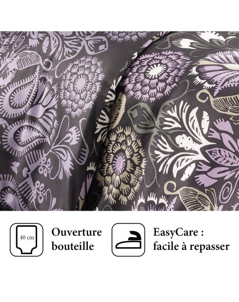 Love Stories plum dekbedovertrek + 2 katoenen satijnen kussenslopen - 240x220 cm + 2x (65x65 cm)