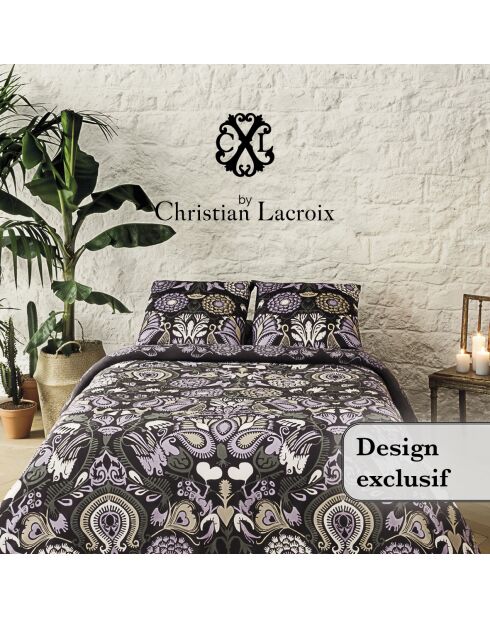 Love Stories plum dekbedovertrek + 2 katoenen satijnen kussenslopen - 240x220 cm + 2x (65x65 cm)