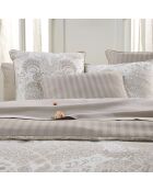 Dekbedovertrek + 2 kussenslopen katoensatijn Arles taupe - 240x220 cm + 2x (63x63 cm)