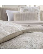 Dekbedovertrek + 2 kussenslopen katoensatijn Arles taupe - 240x220 cm + 2x (63x63 cm)