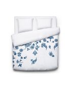 Love Stories blauw/wit katoenen satijnen dekbedovertrek + 2 kussenslopen - 240x220 cm + 2x (65x65 cm)