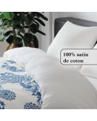 Love Stories blauw/wit katoenen satijnen dekbedovertrek + 2 kussenslopen - 240x220 cm + 2x (65x65 cm)