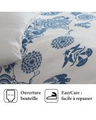 Love Stories blauw/wit katoenen satijnen dekbedovertrek + 2 kussenslopen - 240x220 cm + 2x (65x65 cm)