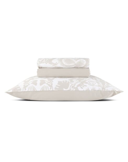 Ensemble de draps satin de coton Love Stories taupe - 150 x 290 cm