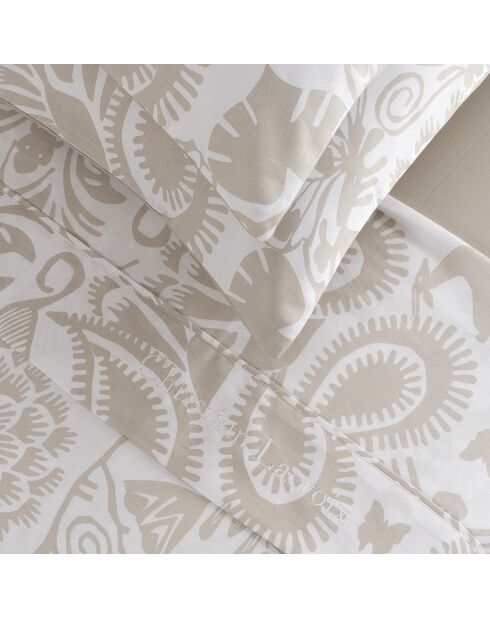 Ensemble de draps satin de coton Love Stories taupe - 150 x 290 cm