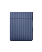 Drap plat satin de coton rayure tissé dobby blue