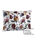 2 fundas de almohada de satén de algodón con polen, color ciruela, 50 x 70 cm