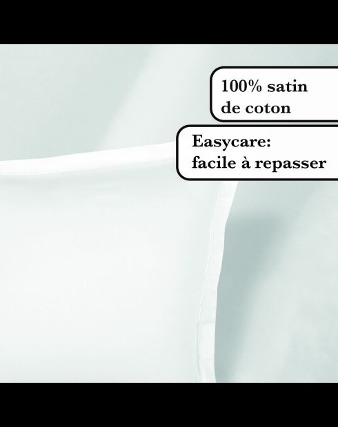 Set lakens van effen katoensatijn 1 baratta wit 01 - 230x270 cm + 150x200x30 cm + 2x (50x80 cm)