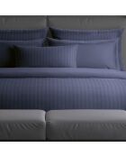 Drap-housse satin de coton uni bleu 11