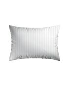 Federa in raso di cotone a righe intrecciate in jacquard bianco - 50x70 cm