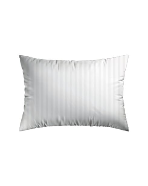 Federa in raso di cotone a righe intrecciate in jacquard bianco - 50x70 cm