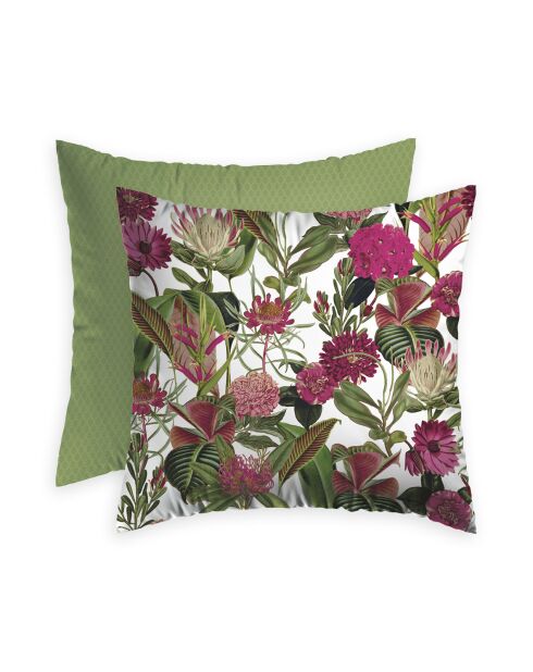 2 tuingroene katoenen satijnen kussenslopen - 63x63 cm