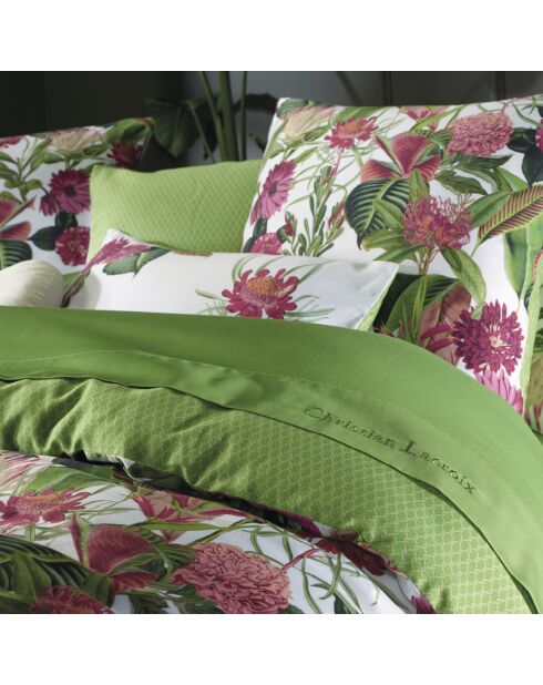 2 tuingroene katoenen satijnen kussenslopen - 63x63 cm