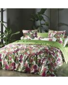 2 Gartengrüne Kissenbezüge aus Baumwollsatin, 63 x 63 cm