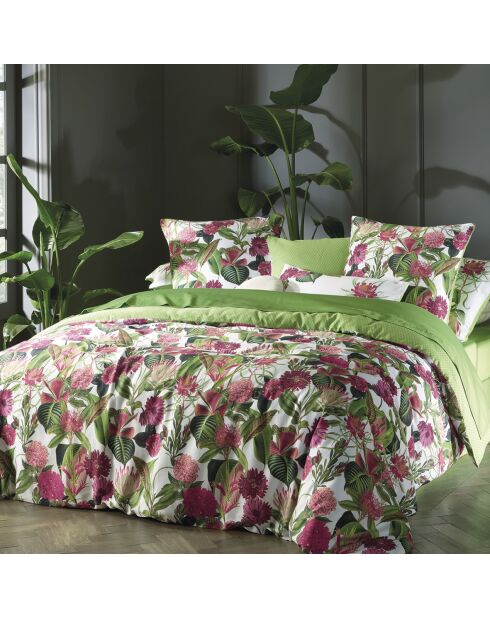 2 tuingroene katoenen satijnen kussenslopen - 63x63 cm