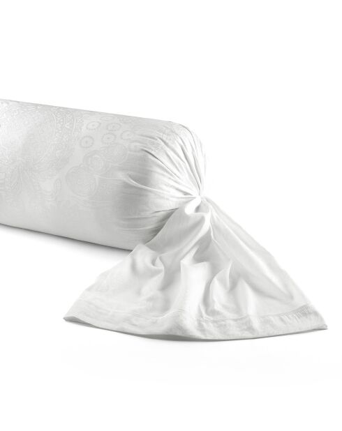 Arles Kissenhülle aus Baumwollsatin in Jacquard-Optik, 43 x 210 cm, weiß