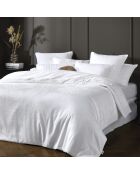 Arles Kissenhülle aus Baumwollsatin in Jacquard-Optik, 43 x 210 cm, weiß