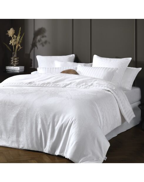 Arles Kissenhülle aus Baumwollsatin in Jacquard-Optik, 43 x 210 cm, weiß