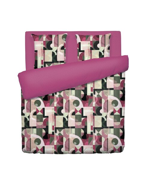 Housse de couette + 2 taies d'oreiller satin de coton Collage Baie sauvage - 240x220 cm + 2x(63x63 cm)