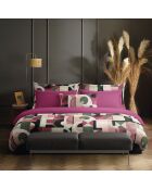 Housse de couette + 2 taies d'oreiller satin de coton Collage Baie sauvage - 240x220 cm + 2x(63x63 cm)