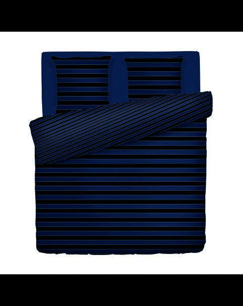 Donkerblauw Eclipse dekbedovertrek van katoensatijn + kussensloop - 260x240 cm + 2x (63x63 cm)