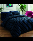 Copripiumino + federa in cotone satinato Eclipse blu scuro - 260x240 cm + 2x (63x63 cm)