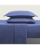 Dobby Blue katoenen satijnen lakenset met geweven strepen + 180x200x30 cm + 2x (63x63 cm)