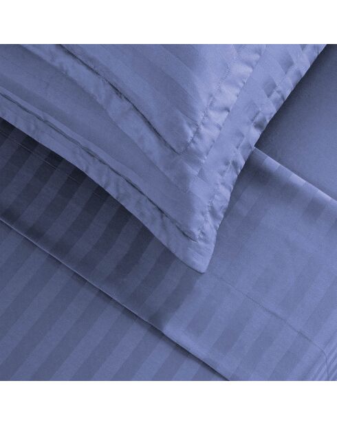 Dobby Blue katoenen satijnen lakenset met geweven strepen + 180x200x30 cm + 2x (63x63 cm)