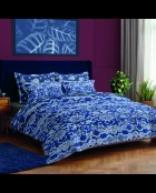 Drap plat satin de coton Passementerie bleu